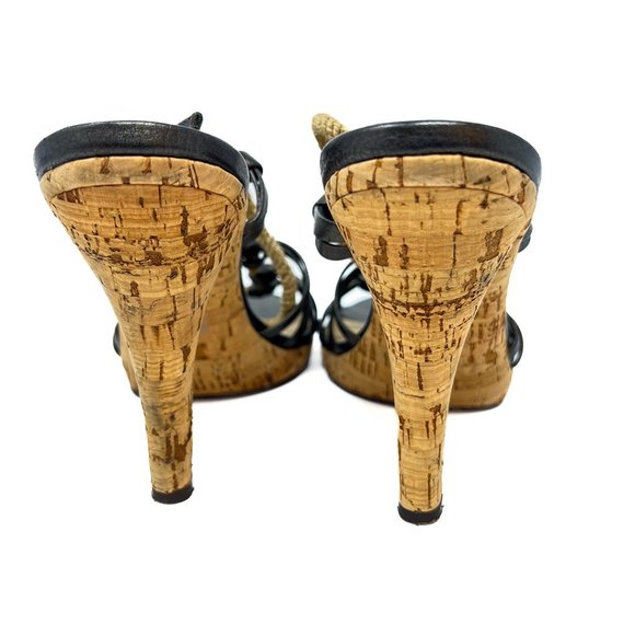 Michael Kors Marnie Slingback Cork Brown Sandals Size 9 - Picture 2 of 6